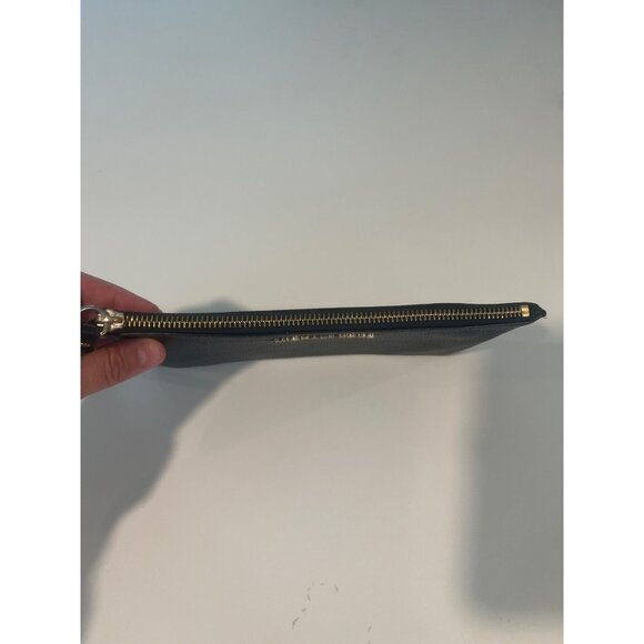 Michael Kors Black Leather Wristlet Pouch With Gold-Tone Zipper Closure - Picture 3 of 8